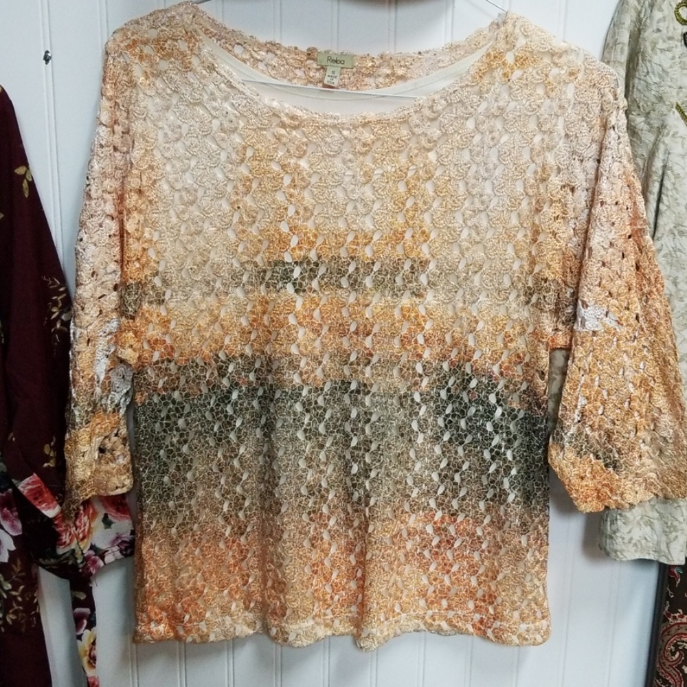 Reba Small lace overlay knit Top